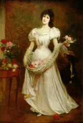 Porträt einer Frau und ihres Windhundes, ca. 1870